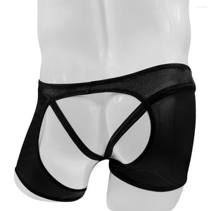 Mutande da uomo sexy slip boxer senza cuciture custodia intimo aperto BuCrotchless mutandine da uomo morbide pantaloncini da notte traspiranti