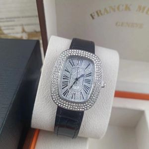 Mode lyxiga kvinnor tittar på toppmärkesdesigner Franck Muller Diamond Lady Watch rostfritt stål band armbandsur för kvinnors födelsedag julklapp relogios