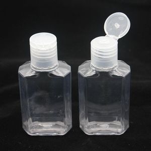 60ml vazio mão desinfetante gel garrafa mão sabão líquido garrafa clara espremido pet sub garrafa de viagem phghl