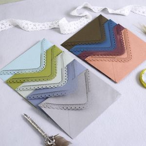Gift Wrap 5pcs Vintage Hollow Lace Envelopes For DIY Card Storage Wedding Invitation Packing Customized