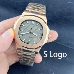 Orologi da polso Naut 39mm NH35 Cassa da uomo Accessori per orologi Quadrante luminoso Lancette in acciaio inossidabile per movimento FAI DA TE S LOGO Oro rosa