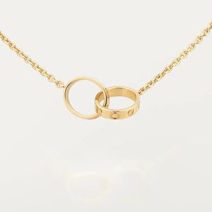 Designer smycken calssic halsband dubbel cirkel älskar guld silver rosegold färger mode halsband för kvinnors lämplig för daglig outfit gåva för alla hjärtans dag