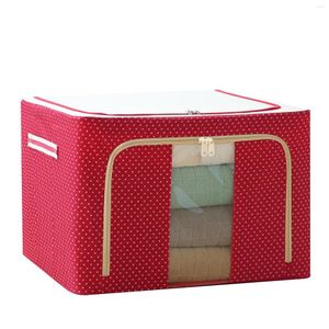 Clothing Storage Oxford Fabric Box With Steel Frame Detachable Organizer For Clothes Bed Sheets Blanket Household