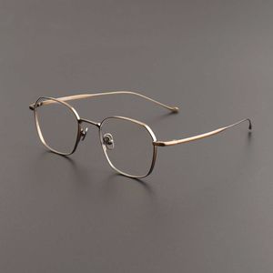 Moda saf el yapımı tasarımcı masunaga üst klasik poligonal chordg sanat şeklindeki titanyum gözlükler, erkek ve dişi miyopi için eşleşen derecelerle çerçeve