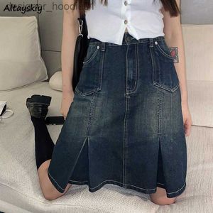 Gonne Gonne Gonne vintage Donna Vita alta Chic Studentesse Abbigliamento denim Tutto-fiammifero Y2k A-line Semplice Streetwear Slim Estate Coreano Hot L230224 L230912