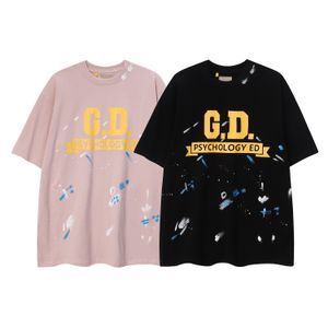 T-shirts de designer masculino carta tinta graffiti impressão masculina e feminina verão casual manga curta camiseta