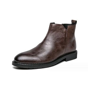 부츠 남자 블랙 브라운 비즈니스 짧은 신발 남자 수제 발목 부츠 zapatos hombre for boys party boots