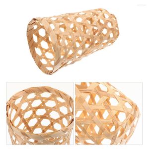 Dinnerware Sets 2 Pcs Bamboo Basket Egg Bread Baskets Serving Round Wood Coffee Table Woven Small Trays Deviled Eggs Storage Vegetable