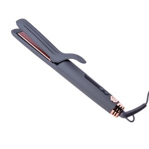 Alisadores de cabelo Hairitage Go With The Flow 2 em 1 Cerâmica Turmalina Cinza Flat Iron Alisador de cabelo Curling Iron Styling Tool Ferramentas de cabelo 230912