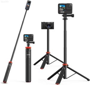 Tripés UURig telescópico selfie stick com alça à prova d'água adequado para câmeras esportivas Fusion Max Session AKASO SJCAM L230912