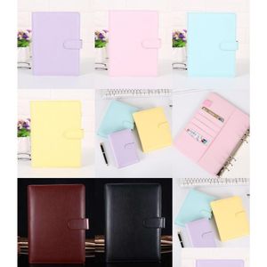 Outras fontes de festa festiva A6 8 cores criativas à prova d'água Arons Binder Hand Ledger Notebook Shell Loose-Leaf Notepad Diário Stat Otzt4