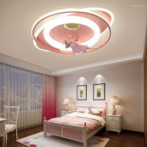 Taklampor Modern LED för barn flickor rum dekor rosa prinsessan baby barn sovrum lampa moon ljuskronor hemljusarmaturer