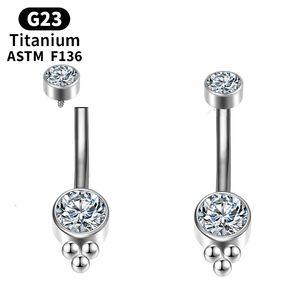 Titanium Belly Button Piercing Septum Clicker Daith Helix Navel Sexy Labret Hinge Segment G23 Zircon Women Body Jewelry