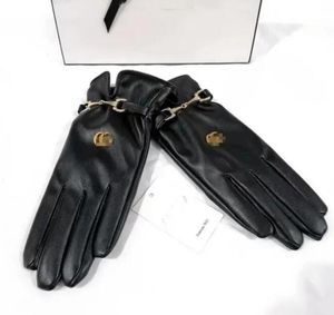 Мужские женские перчатки с пятью пальцами Модельер Марка с буквенным принтом утепленные перчатки для зимних видов спорта на открытом воздухе из чистого хлопка 005