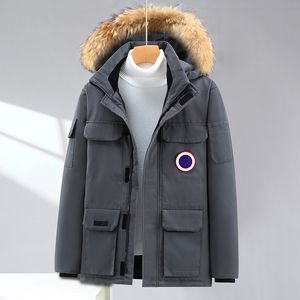 Mens Down Parkas Jacket Puffy Grosso Avisar Casacos Mangas Bordados Homem Outwears Top