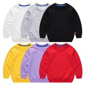 Pullover Children Hoodies Autumn Clothes Boys Girls Jumper Top Solid Color Long Sleeve Kids Sweatshirt Cotton Outfit 230912