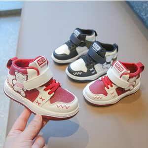 Barn sneakers vårhöst ny high-top tecknad pojkar sportskor mode icke-halkflickor löpskor mjuk sulad baby promenad skor barn sko