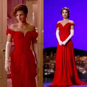 Street Style Dresses 1990 Iconic Red Dress from Pretty Woman Off Shoulder Prom Formal Dresses Pleated Mermaid Sheath Full length Evening Gown Robes HKD230912