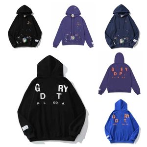 Nya herrtröjor Sweatshirts Hoodie Designer Gallery Depts Gary Painted Graffiti Begagnad Letters Tryckt Loose Casual Fashion Mens and Womens Hoody