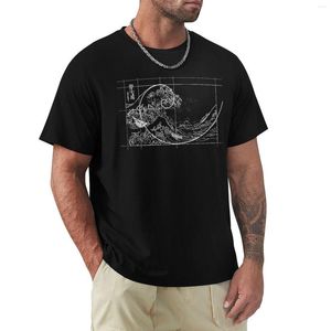 Polo da uomo Hokusai incontra Fibonacci Rapporto aureo T-shirt linea bianca T-shirt vintage Tinta unita Hippie Abbigliamento T-shirt Camicie da uomo Confezione