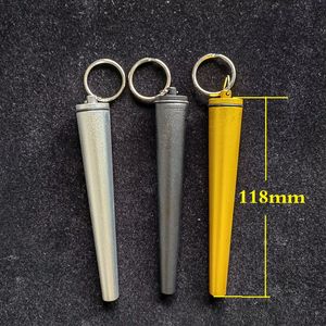 Aluminum Doob Tube Joint Holder 120mm Smoking Accessories with Keychain Herb Container Waterproof Storage Case Pill Box Preroll Packaging
