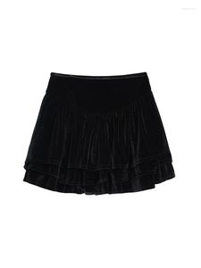 Skirts Women Party Tierred Ruffles Fluffy Ball Gown Fairycore Coquette Black Skirt Y2k Streetwear Night Club Lolita Vintage Gyaru