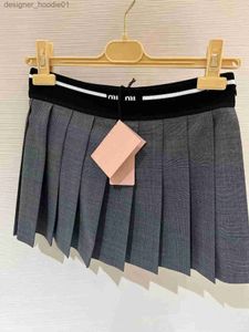 Skirts Designer women's short skirts Summer girls classic pleated mini maxi skirts Slim black A-line skirt Small leather dress multiple styles Size S-M L230912