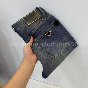 Jeans da uomo di lusso firmati con processo pesante lavaggio ad acqua stretch jeans slim da uomo Pantaloni ricamati blu 3s8936