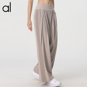 AL Women Jogging Yoga Pocket Fiess Leggings Soft High Waist Hip Lift Elastic Casual Pants Drawstring Legs Sweatpants