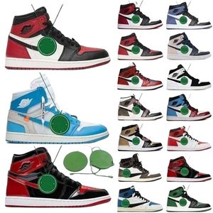 Jumpman1 Desinger Sapatos Tênis para Homens Mulheres Tênis de Corrida Plataforma Ao Ar Livre de Alta Qualidade Starfish Gorge Fragmento Verde Criado Paten Sapatos Plate-forme Sports 1S