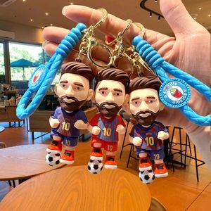 Fotbollskoppning Tecknad docka Keychain Messi World Cup Ryggsäck Pendant Souvenir Present