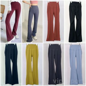 Yoga Running Löst passande byxor Girl Gym Bell Bottoms Pants Fitness High Rise Wide Leg Sweatpants Women Fitness Outdoor Stretch Mini Fared Fashion