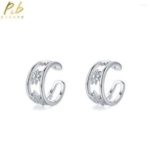 أقراط Pubang Gine Jewelry Solid 925 Sterling Silver High Carbon Diamond Clip for Women Wedding Anniversary Drop