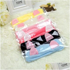 Hair Band Cute Cat Ears Wash Face Hairbands For Women Girls Turban Headbands Headwear Bands Accessories 10Pcs Drop Delivery Products Dhtmg