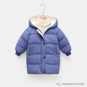 Jackets 2-12Y Kids Down Long Outerwear Winter Clothes Teen Boys Girls Coats Big Children Thicken Warm Cotton Jackets R230912