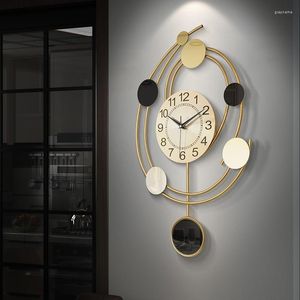 Relógios de parede Grande relógio de metal arte minimalista nórdico design moderno criativo luxo orologio parete quarto suprimentos de50zb