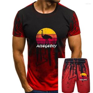 Magliette da uomo Struzzo su sfondo tramonto Maglietta da uomo Estate Cotone Moda Abbigliamento oversize Sudore Top di alta qualità T-shirt allentata