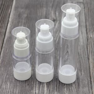 15 ml 30 ml 50 ml tom luftlös flaskelotion grädde pump plastbehållare vaccum spray kosmetiska flaskor dispenser för resor onrug