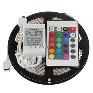 LED şeritler 5m 3528 LED şerit ışığı RGB 5m su geçirmez LED şerit SMD3528 +24Key IR uzaktan kumanda HKD230912