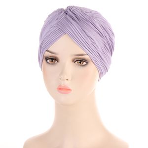 Mode Candy Farbe Falten Kopftuch Muslim Instant Turban Hut Einfachen Stil Weibliche Kopf Wrap Cap Indische Beanie Hut