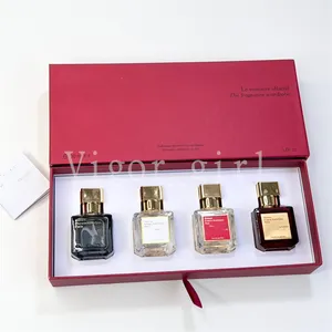 M&F&K Fragrance For Lady 30ml*4pcs/set Red Box Top Quality Parfume Set OUD A La Rose Baccaiat With Nozzle Men Car Perfumes Valentine's Gift New Year Gifts With Box