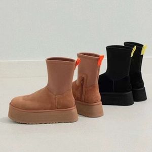 Tasman Botlar Designer Fur Boot Avustralya Botları Kış Botları Yün Erkek Slip-On Ayakkabı Süet Konfor Sonbahar Kış Leter Ayakkabıları No476