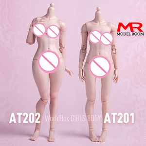 Action Toy Figures Worldbox AT201 AT202 1/6 Girls Joint Flexible Body Normal Fat Leg 12'' Female Soldier White Suntan Skin Action Figure 230912