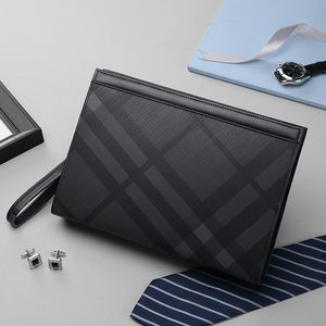 أكياس الكتف من الرجال 3 ألوان شارع أزياء Blaid Blaid Business Clutch Bag البسيطة المضادة للسرقة مطابقة حقيبة يد سميكة من الجلد المحمول المحمول 6562#