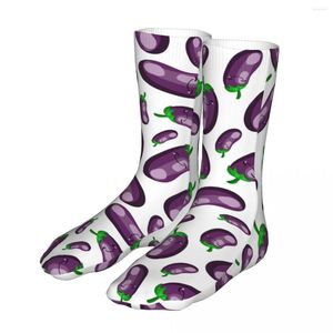 Men's Socks Eggplant Women 2023 Men Vegetables Cycling