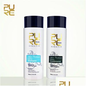 Shampoo Conditioner Purc Tägliche Haarshampoos und Conditioner zum Glätten Glätten Reparatur weiblich männlich Haarpflege 2 Teile/satz 200 m Dhj96