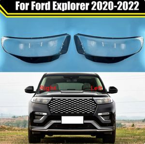 Tampas de luz de cabeça automática para ford explorer 2020-2022 tampa do farol do carro abajur transparente lâmpada lente de vidro escudo do farol