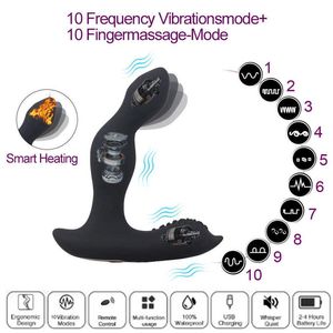 Manlig prostata massager vibrator män gay uppvärmning fjärrkontroll dildo anal vibratorer buttplug sextoys för kvinnor masturbators264b