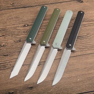 Top Quality G2399 Flipper Folding Knife D2 Satin Drop Point Blade Stainless Steel with G10 Handle Ball Bearing EDC Pocket Folder Knives