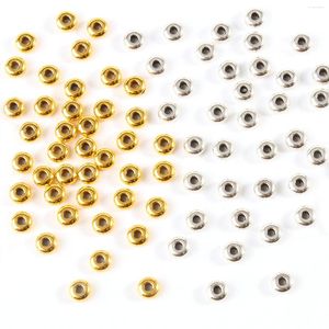 Beads Round Rondelle Metal Antique Gold Silver Plated Hollow Alloy For Diy Bracelet Jewelry Finding Making Accessories